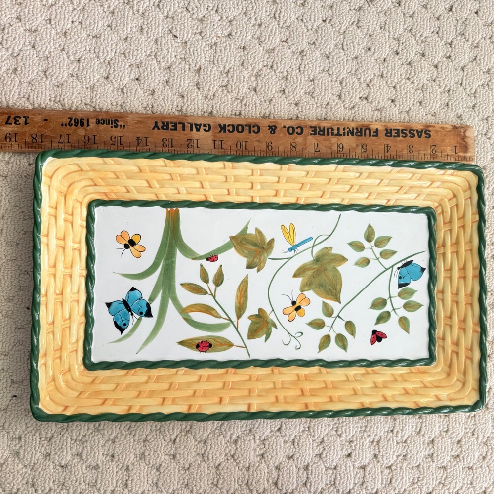 MESA International Rectangular Tray Botanical Butterfly